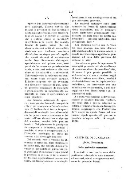 Bollettino delle cliniche pubblicazione settimanale