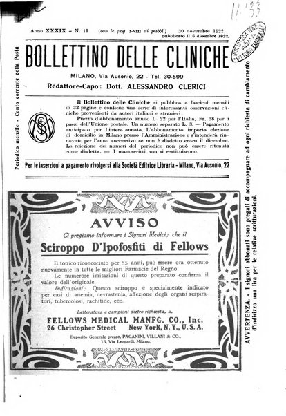 Bollettino delle cliniche pubblicazione settimanale