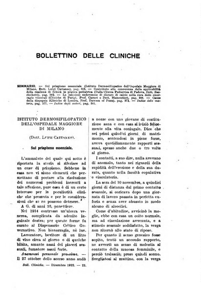 Bollettino delle cliniche pubblicazione settimanale