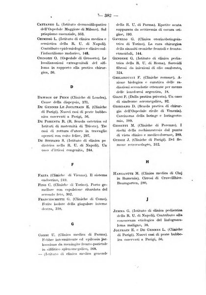 Bollettino delle cliniche pubblicazione settimanale