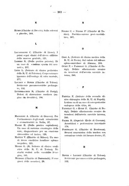 Bollettino delle cliniche pubblicazione settimanale