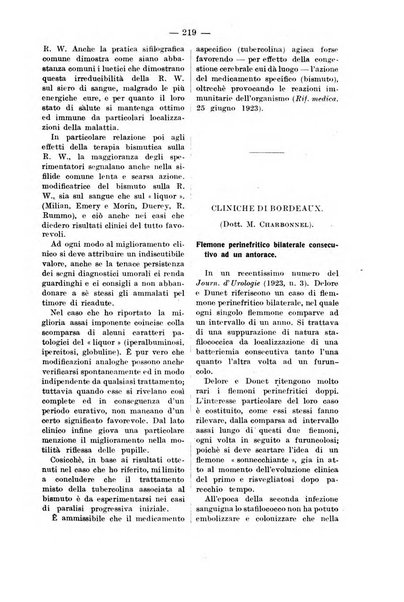 Bollettino delle cliniche pubblicazione settimanale