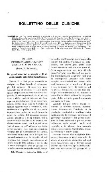 Bollettino delle cliniche pubblicazione settimanale