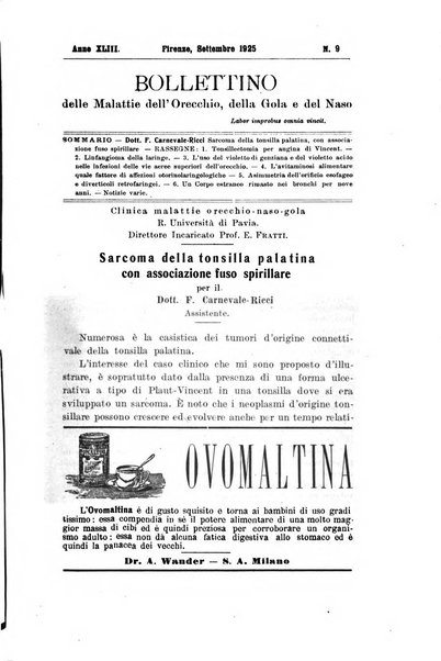 Bollettino delle malattie dell'orecchio, della gola e del naso