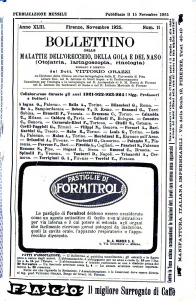 Bollettino delle malattie dell'orecchio, della gola e del naso