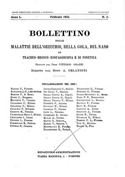 Bollettino delle malattie dell'orecchio, della gola e del naso