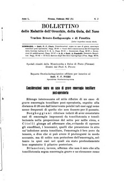 Bollettino delle malattie dell'orecchio, della gola e del naso