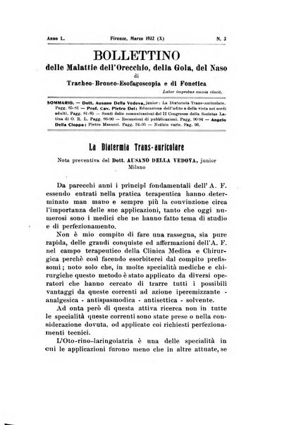 Bollettino delle malattie dell'orecchio, della gola e del naso