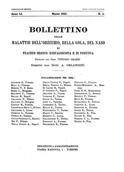 Bollettino delle malattie dell'orecchio, della gola e del naso