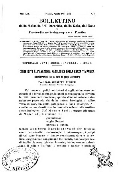 Bollettino delle malattie dell'orecchio, della gola e del naso