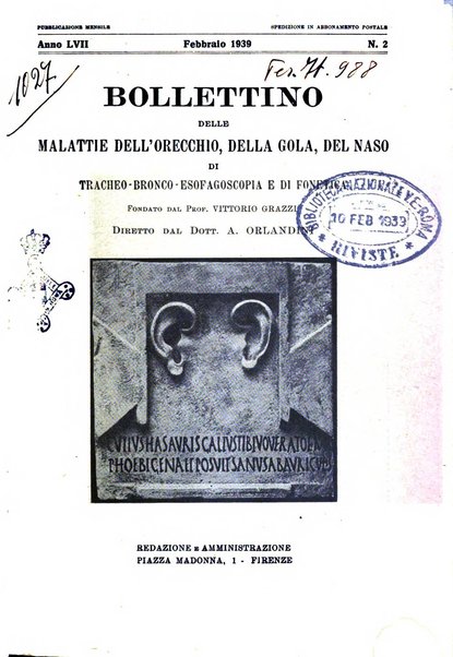 Bollettino delle malattie dell'orecchio, della gola e del naso