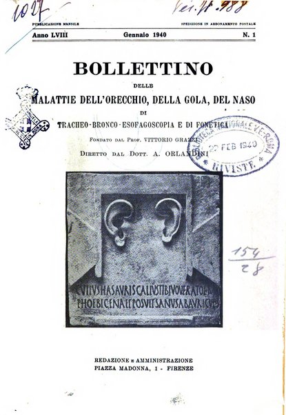 Bollettino delle malattie dell'orecchio, della gola e del naso