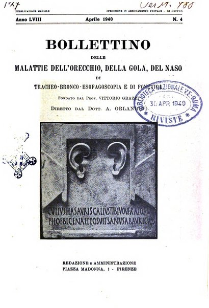 Bollettino delle malattie dell'orecchio, della gola e del naso