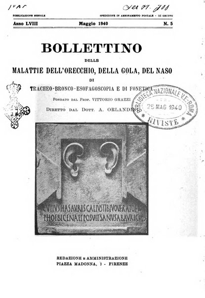 Bollettino delle malattie dell'orecchio, della gola e del naso