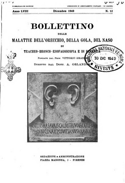 Bollettino delle malattie dell'orecchio, della gola e del naso