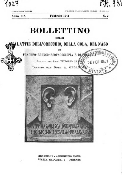 Bollettino delle malattie dell'orecchio, della gola e del naso