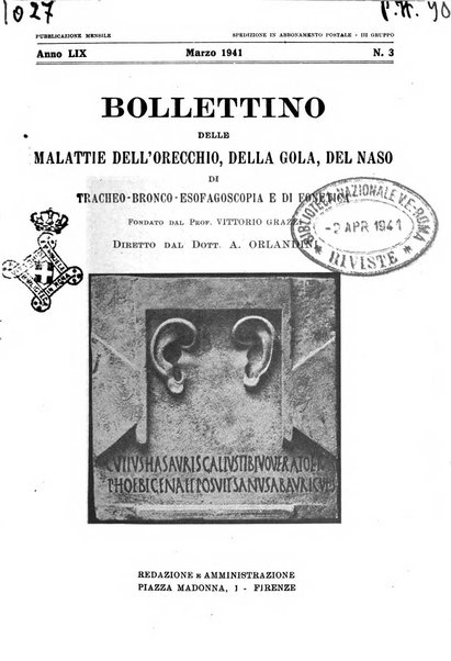 Bollettino delle malattie dell'orecchio, della gola e del naso