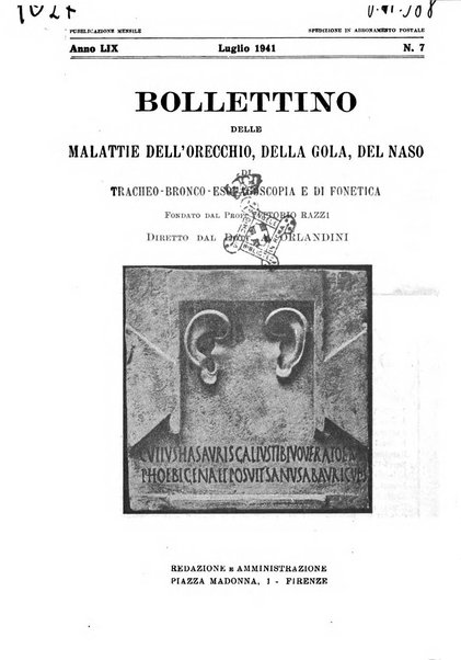 Bollettino delle malattie dell'orecchio, della gola e del naso