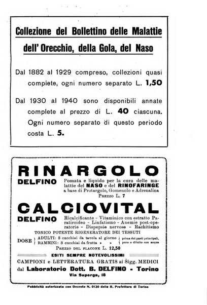 Bollettino delle malattie dell'orecchio, della gola e del naso