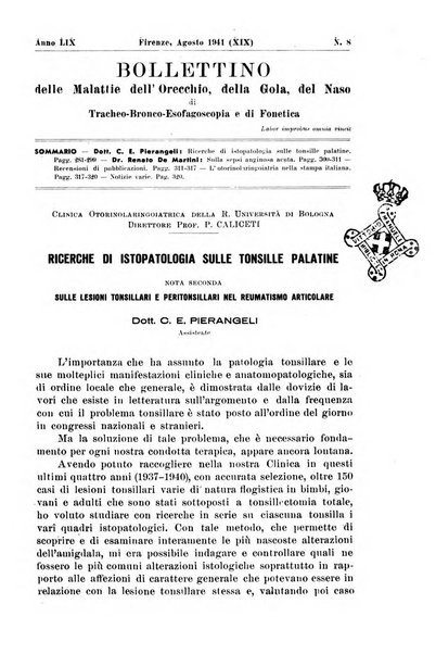 Bollettino delle malattie dell'orecchio, della gola e del naso