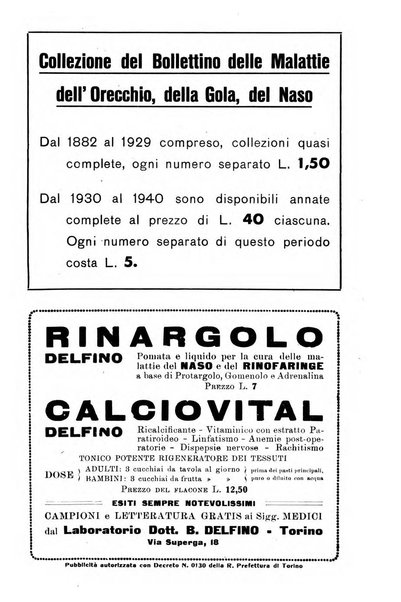 Bollettino delle malattie dell'orecchio, della gola e del naso