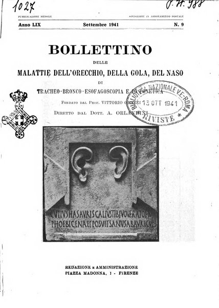 Bollettino delle malattie dell'orecchio, della gola e del naso