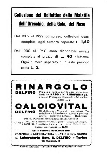 Bollettino delle malattie dell'orecchio, della gola e del naso