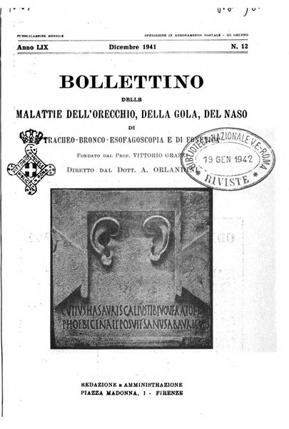 Bollettino delle malattie dell'orecchio, della gola e del naso