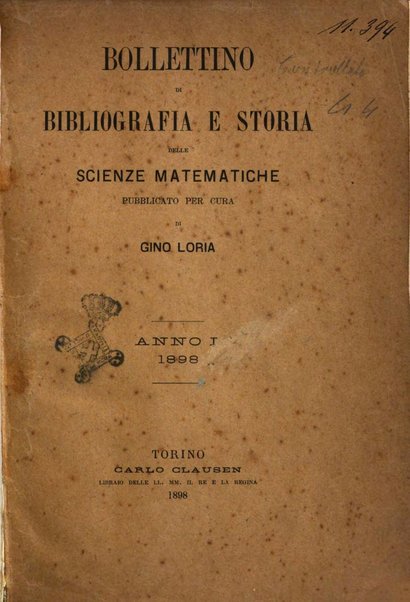 Bollettino di bibliografia e storia delle scienze matematiche