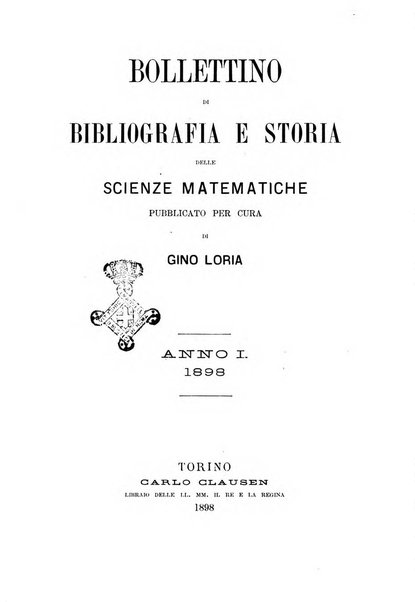 Bollettino di bibliografia e storia delle scienze matematiche