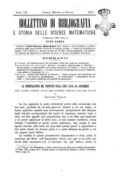 Bollettino di bibliografia e storia delle scienze matematiche