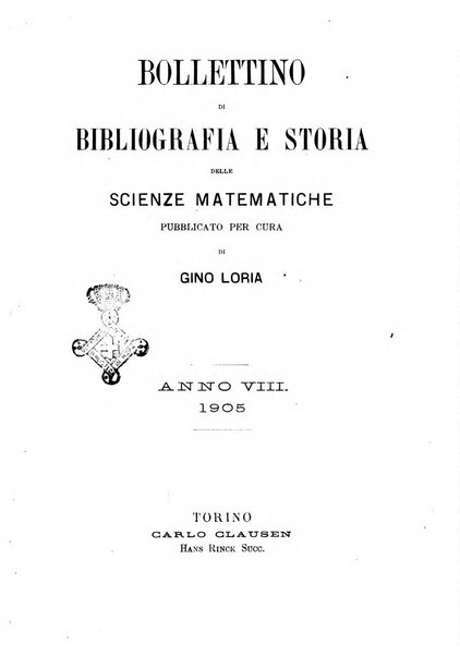 Bollettino di bibliografia e storia delle scienze matematiche