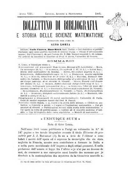 Bollettino di bibliografia e storia delle scienze matematiche