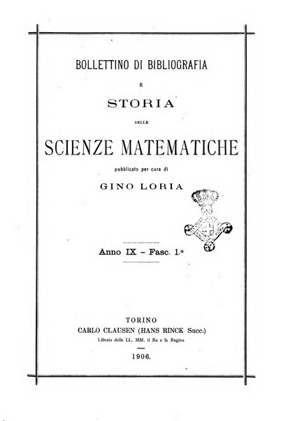 Bollettino di bibliografia e storia delle scienze matematiche