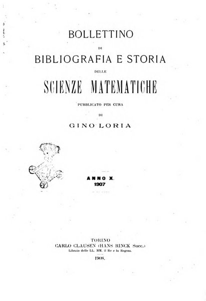 Bollettino di bibliografia e storia delle scienze matematiche