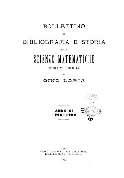 Bollettino di bibliografia e storia delle scienze matematiche