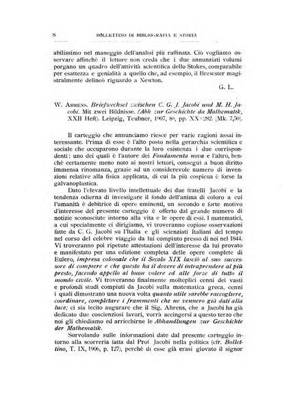 Bollettino di bibliografia e storia delle scienze matematiche