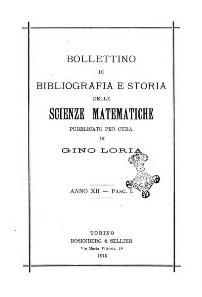 Bollettino di bibliografia e storia delle scienze matematiche