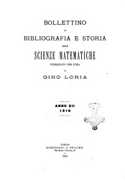 Bollettino di bibliografia e storia delle scienze matematiche