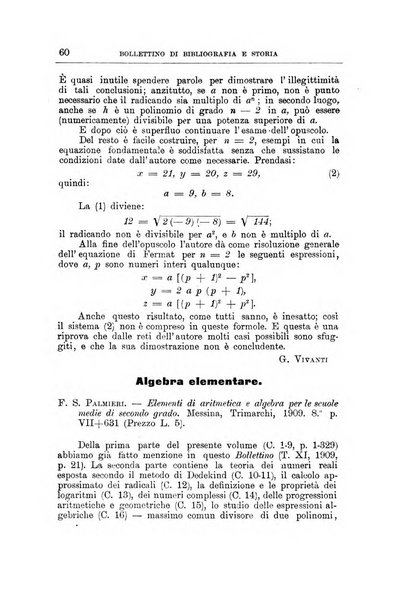 Bollettino di bibliografia e storia delle scienze matematiche