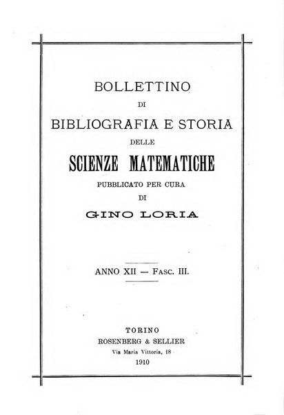 Bollettino di bibliografia e storia delle scienze matematiche