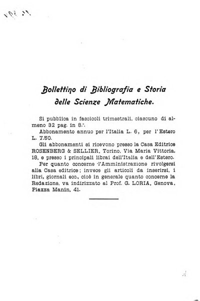 Bollettino di bibliografia e storia delle scienze matematiche