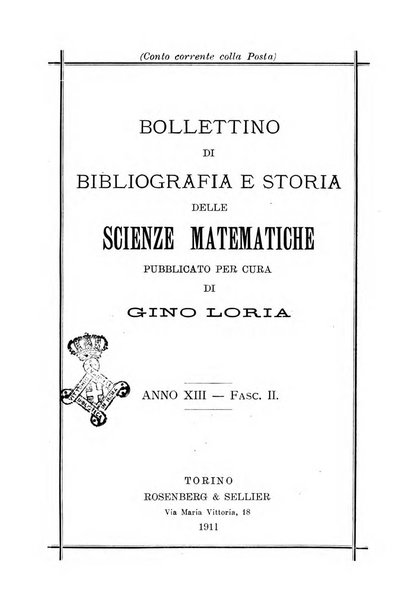 Bollettino di bibliografia e storia delle scienze matematiche