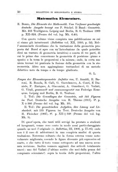 Bollettino di bibliografia e storia delle scienze matematiche