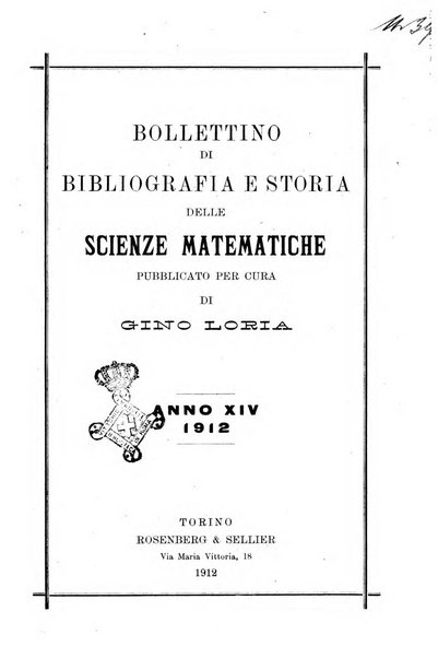 Bollettino di bibliografia e storia delle scienze matematiche