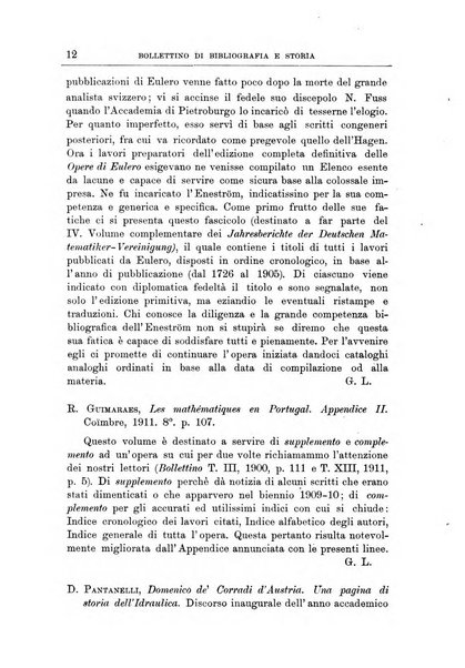 Bollettino di bibliografia e storia delle scienze matematiche