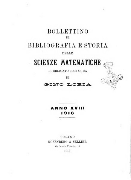 Bollettino di bibliografia e storia delle scienze matematiche