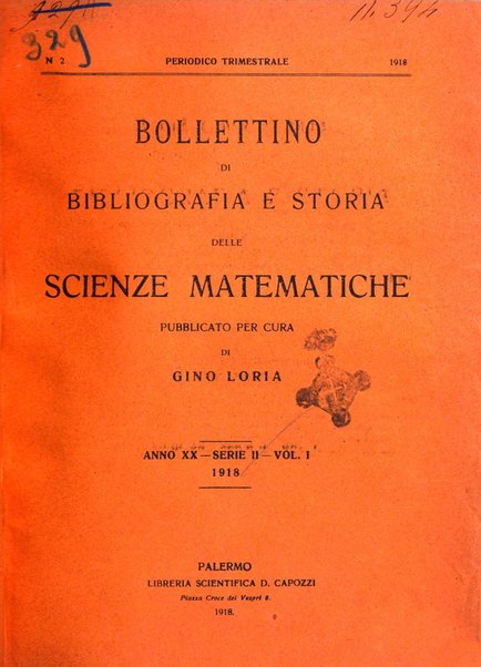 Bollettino di bibliografia e storia delle scienze matematiche