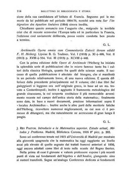 Bollettino di bibliografia e storia delle scienze matematiche