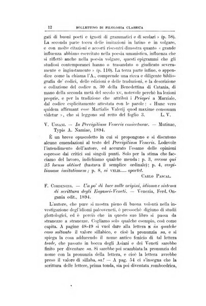 Bollettino di filologia classica